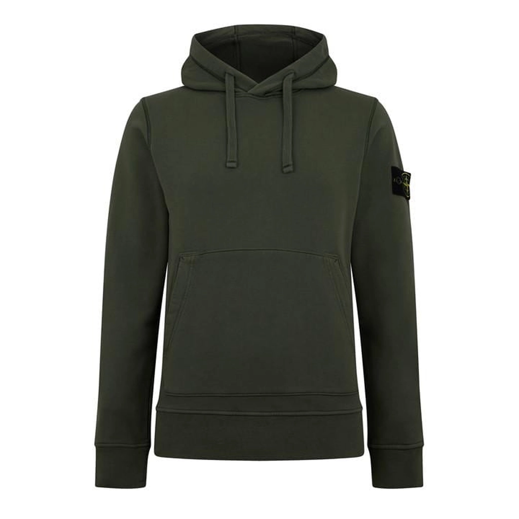 Stone Island Badge Over The Head Hoodie - Green